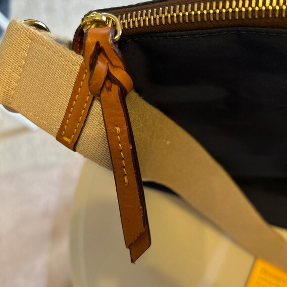 Dooney & Bourke Florentine Vachetta Nylon leather Trim Handbag Satchel Navy - Picture 10 of 15